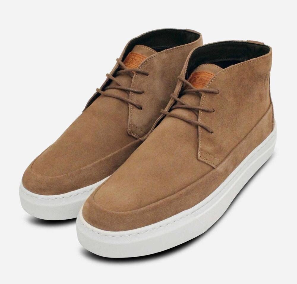 Barbour Mason Chukka Boots Suede Lace Up Beige Men Size US 10 UK 9